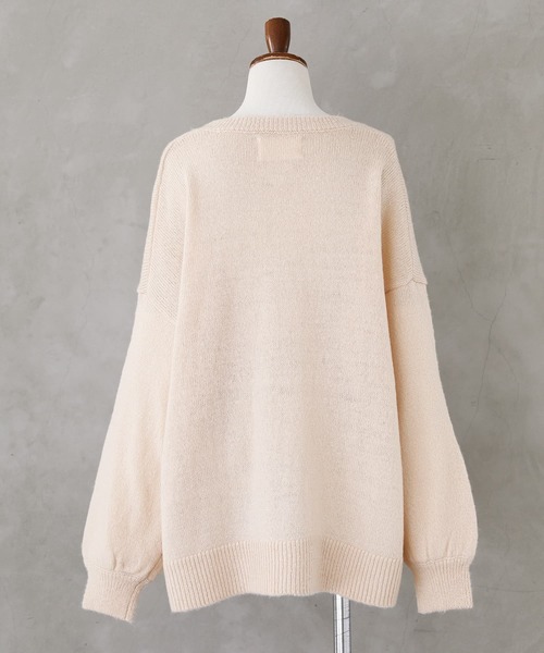 osharewalker(オシャレウォーカー)の「【廃盤】『フェイクパールボタンモヘヤタッチカーディガン』(カーディガン/ボレロ・レディース・ライトベージュ/ブラック・FREE)」の9枚目の写真