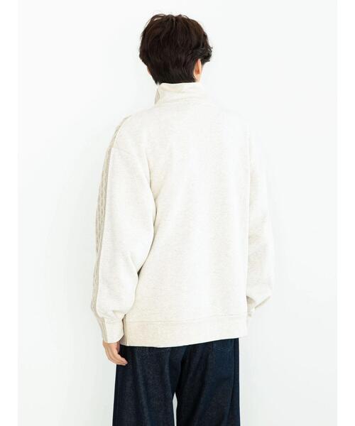 CRAFT STANDARD BOUTIQUE(クラフトスタンダードブティック)の「ケーブルニット切り替え裏毛フーディー(カーディガン/ボレロ・レディース・ブラウン/ブラック/ホワイト系その他・L/M)」の9枚目の写真