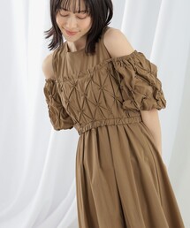 Ray BEAMS | Ray BEAMS / オフショルダー パフスリーブ ワンピース(ワンピース)