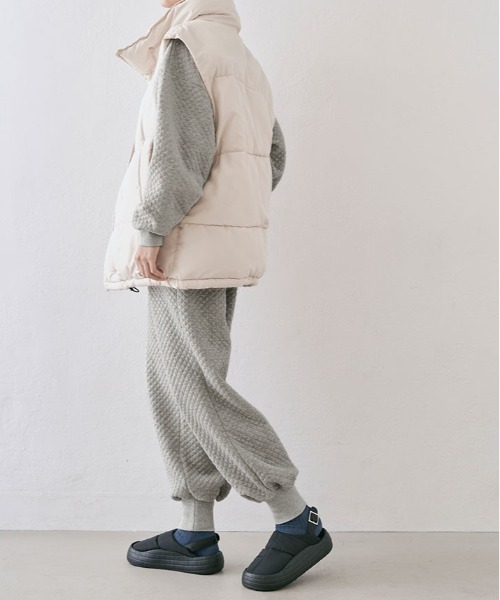 kirakiraShop(キラキラショップ)の「ハーフジップ キルティング スウェット プルオーバー(スウェット・レディース・チャコール/杢グレー/オフホワイト・FREE)」の18枚目の写真