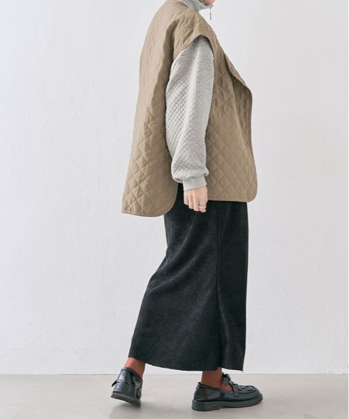 kirakiraShop(キラキラショップ)の「ハーフジップ キルティング スウェット プルオーバー(スウェット・レディース・チャコール/杢グレー/オフホワイト・FREE)」の10枚目の写真