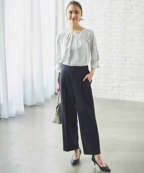 ANY SIS(エニィスィス)の「【WEB・一部店舗限定】褒めらレディワイド パンツ(その他パンツ・レディース・アイボリー系/ネイビー系/ライトグレー系/ベージュ系・1/2/3)」の6枚目の写真