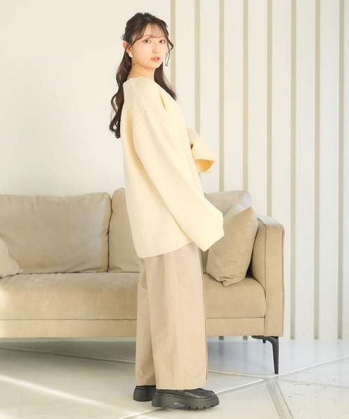 moulis'（ムーリス）の「オーバーカーディガン（カーディガン/ボレロ・レディース・ホワイト/ベビーピンク/グレー・M-L/LL～3L）」の5枚目の写真