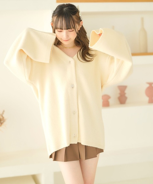 moulis'（ムーリス）の「オーバーカーディガン（カーディガン/ボレロ・レディース・ホワイト/ベビーピンク/グレー・M-L/LL～3L）」の13枚目の写真