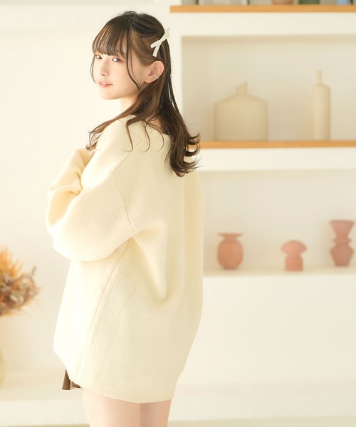 moulis'（ムーリス）の「オーバーカーディガン（カーディガン/ボレロ・レディース・ホワイト/ベビーピンク/グレー・M-L/LL～3L）」の14枚目の写真