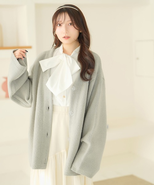 moulis'（ムーリス）の「オーバーカーディガン（カーディガン/ボレロ・レディース・ホワイト/ベビーピンク/グレー・M-L/LL～3L）」の17枚目の写真