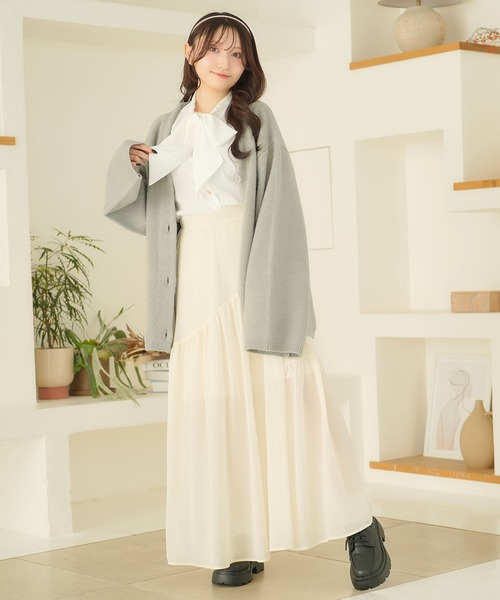 moulis'（ムーリス）の「オーバーカーディガン（カーディガン/ボレロ・レディース・ホワイト/ベビーピンク/グレー・M-L/LL～3L）」の18枚目の写真
