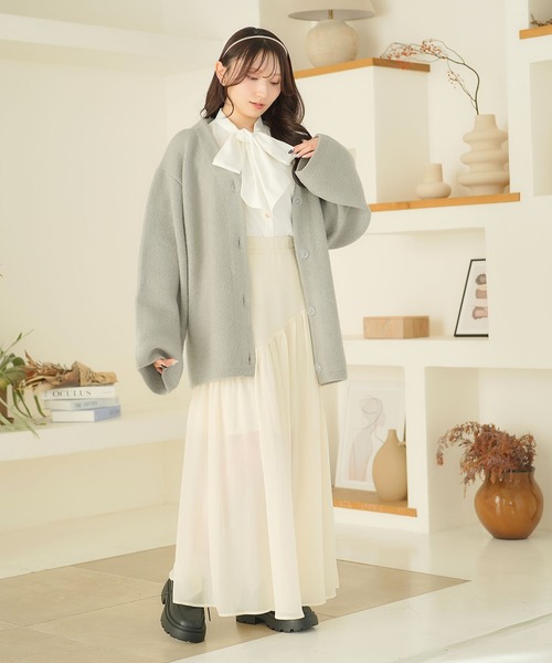 moulis'（ムーリス）の「オーバーカーディガン（カーディガン/ボレロ・レディース・ホワイト/ベビーピンク/グレー・M-L/LL～3L）」の20枚目の写真