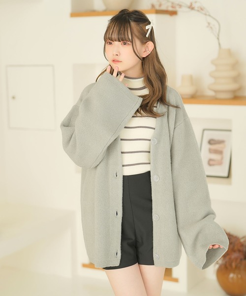 moulis'（ムーリス）の「オーバーカーディガン（カーディガン/ボレロ・レディース・ホワイト/ベビーピンク/グレー・M-L/LL～3L）」の21枚目の写真