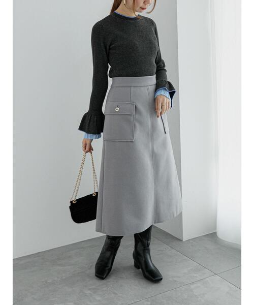 Te chichi（テチチ）の「レイヤードフレアスリーブリブニット（ニット/セーター・レディース・オフホワイト/チャコールグレー/ブラック・F）」の15枚目の写真