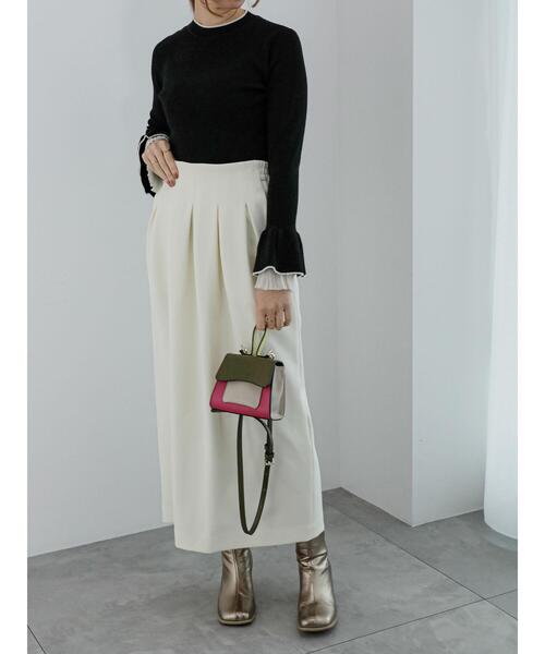 Te chichi（テチチ）の「レイヤードフレアスリーブリブニット（ニット/セーター・レディース・オフホワイト/チャコールグレー/ブラック・F）」の17枚目の写真