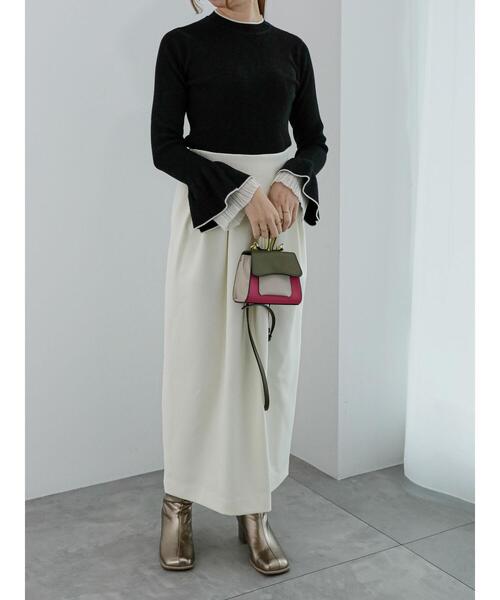 Te chichi（テチチ）の「レイヤードフレアスリーブリブニット（ニット/セーター・レディース・オフホワイト/チャコールグレー/ブラック・F）」の18枚目の写真