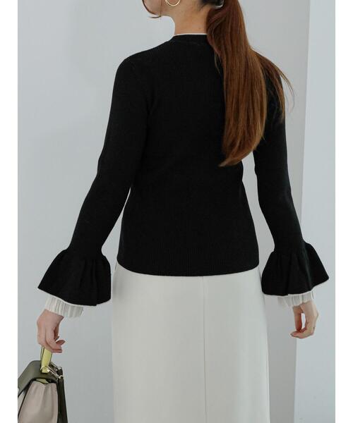 Te chichi（テチチ）の「レイヤードフレアスリーブリブニット（ニット/セーター・レディース・オフホワイト/チャコールグレー/ブラック・F）」の20枚目の写真