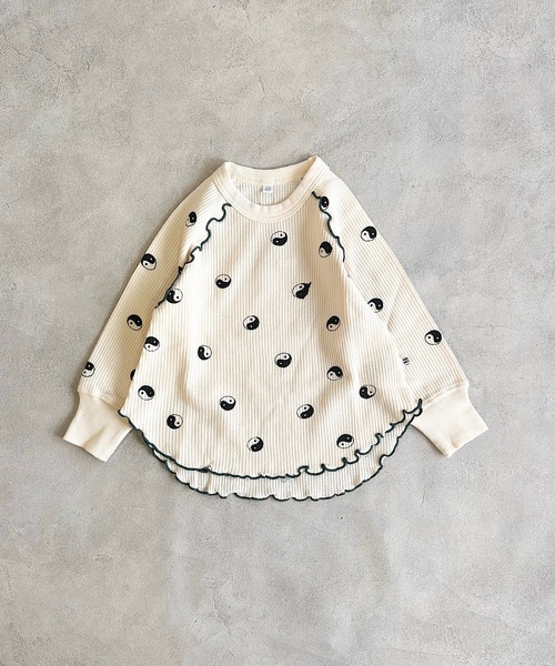 HOGAN RANCH WEAR（ホーガンランチウエア）の「ワッフルメローカットソー（80～150cm）（Tシャツ/カットソー・キッズ・オフホワイト/ブラック/ベージュ・100/110/120/130/140/150/80/90）」の2枚目の写真