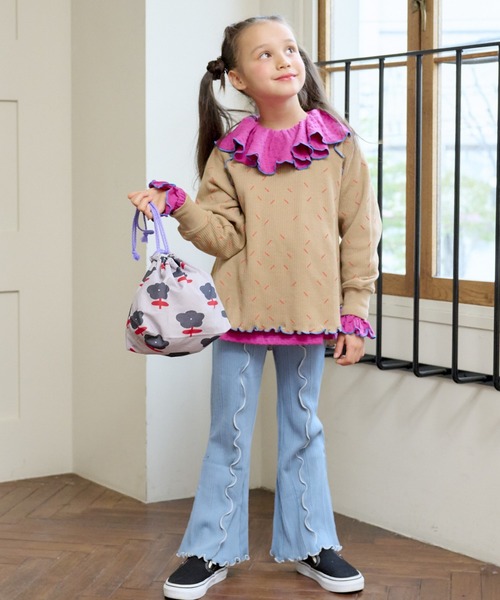 HOGAN RANCH WEAR（ホーガンランチウエア）の「ワッフルメローカットソー（80～150cm）（Tシャツ/カットソー・キッズ・オフホワイト/ブラック/ベージュ・100/110/120/130/140/150/80/90）」の17枚目の写真