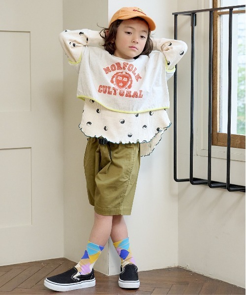 HOGAN RANCH WEAR（ホーガンランチウエア）の「ワッフルメローカットソー（80～150cm）（Tシャツ/カットソー・キッズ・オフホワイト/ブラック/ベージュ・100/110/120/130/140/150/80/90）」の7枚目の写真