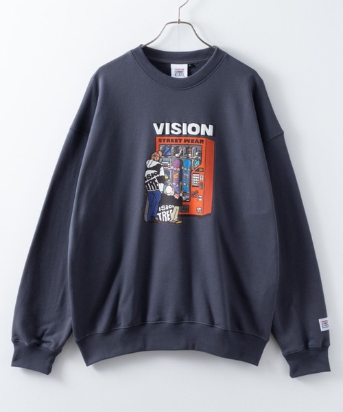 VISION STREET WEAR(ヴィジョンストリートウェア)の「VISION STREET WEAR スケボー自販機プリントスウェットプルオーバー(スウェット・メンズ・チャコールグレー/サックスブルー/オフホワイト・L/M/XL)」の6枚目の写真