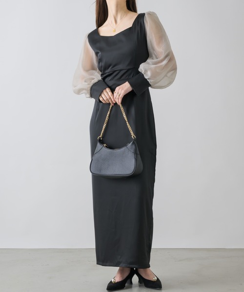 NEUNA(ヌナ)の「【普段使いにもオケージョンにも◎】2WAYチェーンレザーショルダーバッグ/ハンドバッグ(ショルダーバッグ・レディース・ブラック/シルバー・FREE)」の10枚目の写真