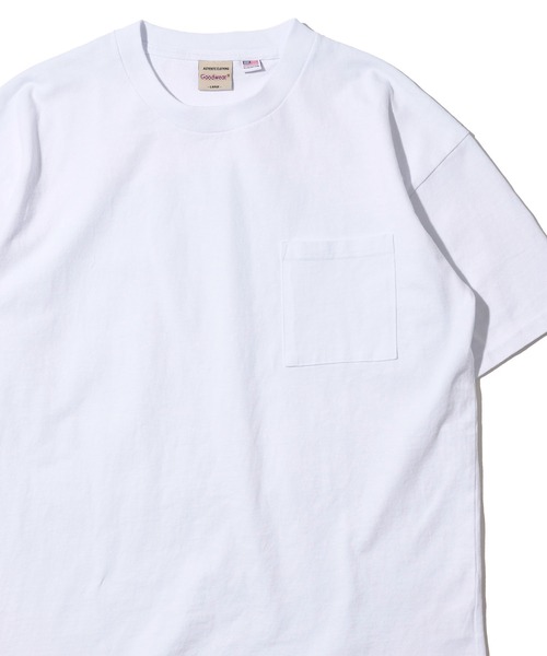 Goodwear(グッドウェア)の「【Goodwear/グッドウェア】USAコットン 無地 ポケット付きクルーネックTシャツ(Tシャツ/カットソー・メンズ・ホワイト/チャコールグレー/ブラック/ネイビー/ライトカーキ/カーキブラウン/ブラウン・MEDIUM/X-LARGE/LARGE)」の2枚目の写真