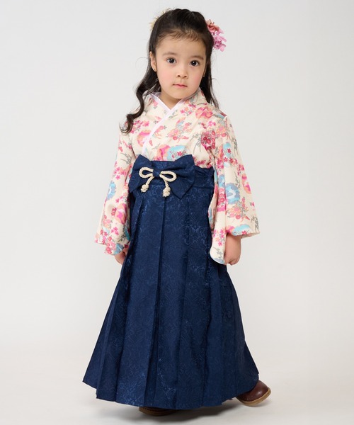 SweetMommy(スウィートマミー)の「2ピース キッズ袴 「古典柄」(着物・キッズ・ピンク/ピンク系1/アイボリー・100cm/120cm/110cm)」の1枚目の写真