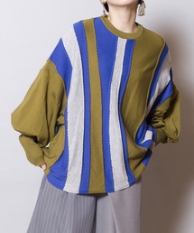 OSMOSIS | ウェーブストライプニットプルオーバー(ニット/セーター)