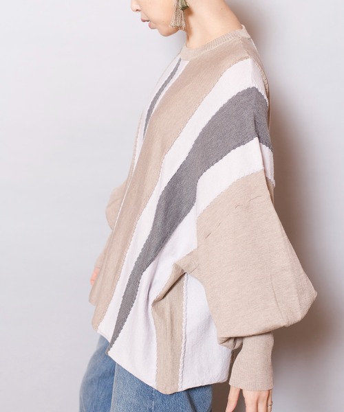 OSMOSIS(オズモーシス)の「ウェーブストライプニットプルオーバー(ニット/セーター・レディース・ベージュ/オリーブ/ブラック・ONE SIZE)」の17枚目の写真