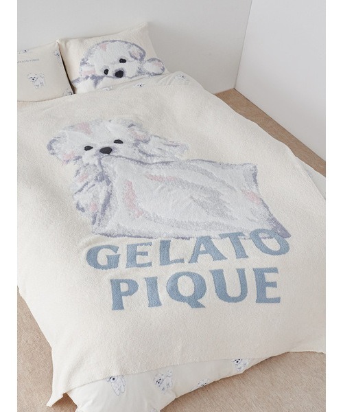 gelato pique Sleep(ジェラートピケスリープ)の「【Sleep】SLEEP DOG ジャガードマルチカバー(寝具・レディース・アイボリー・FREE)」の3枚目の写真