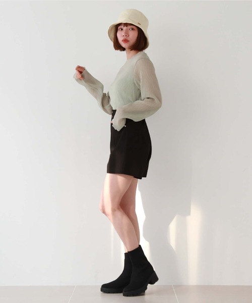 archives（アルシーヴ）の「ハイウエストパイピングショートパンツ（その他パンツ・レディース・ブラック/アイボリー/ブルーグレー・MEDIUM）」の19枚目の写真