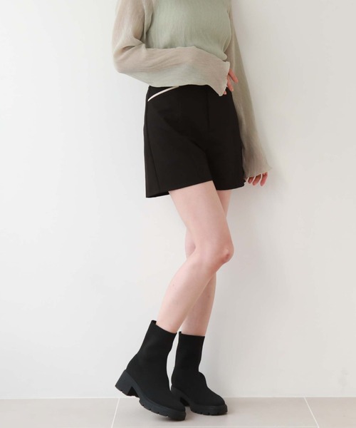 archives（アルシーヴ）の「ハイウエストパイピングショートパンツ（その他パンツ・レディース・ブラック/アイボリー/ブルーグレー・MEDIUM）」の11枚目の写真