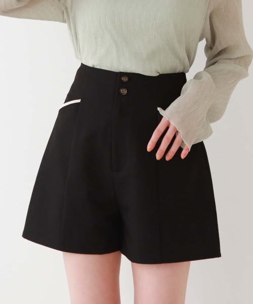 archives（アルシーヴ）の「ハイウエストパイピングショートパンツ（その他パンツ・レディース・ブラック/アイボリー/ブルーグレー・MEDIUM）」の13枚目の写真