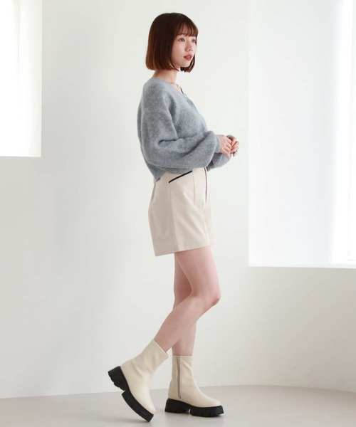 archives（アルシーヴ）の「ハイウエストパイピングショートパンツ（その他パンツ・レディース・ブラック/アイボリー/ブルーグレー・MEDIUM）」の12枚目の写真