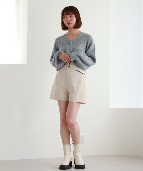 archives（アルシーヴ）の「ハイウエストパイピングショートパンツ（その他パンツ・レディース・ブラック/アイボリー/ブルーグレー・MEDIUM）」の7枚目の写真