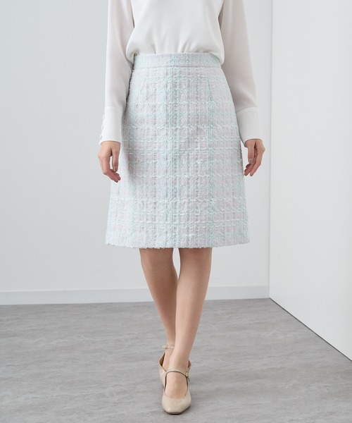 アナイ ANAYI ツイード スーツ ANAYI】ノーカラージャケット ツイード