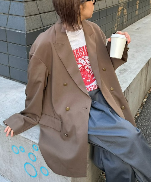 SOUNDSGOOOOD（サウンズグッド）の「【SOUNDS GOOOOD / サウンズグッド】金ボタンダブルブレザー（テーラードジャケット・メンズ・ネイビー/ブラウン・ONE SIZE）」の12枚目の写真