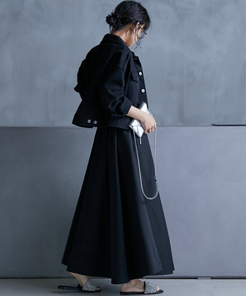 GEVS.（ジェイヴィス）の「＜大きいサイズ＞ フロントジップキャミソールロングワンピース GEVS.（ワンピース・レディース・ブラック/グレー・L/LL/3L/4L/5L）」の15枚目の写真