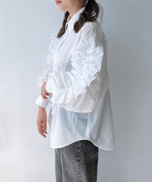 セール】◎袖フリルデザインシャツ（シャツ/ブラウス）｜AS KNOW AS