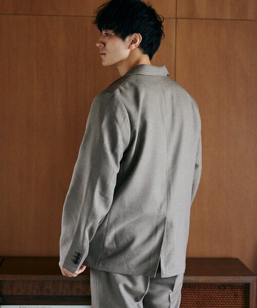 JOURNAL STANDARD relume（ジャーナルスタンダード　レリューム）の「LANATEC シャンブレー 2ボタンジャケット（テーラードジャケット・メンズ・ブラック/ベージュ/オリーブ・MEDIUM/LARGE）」の4枚目の写真