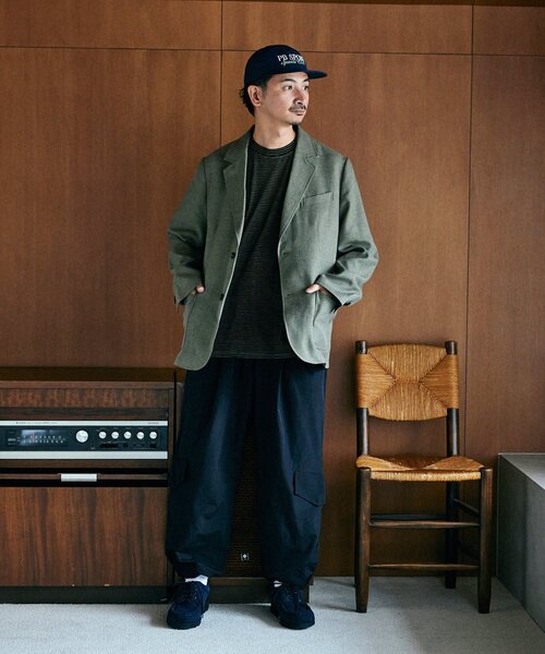 JOURNAL STANDARD relume（ジャーナルスタンダード　レリューム）の「LANATEC シャンブレー 2ボタンジャケット（テーラードジャケット・メンズ・ブラック/ベージュ/オリーブ・MEDIUM/LARGE）」の5枚目の写真