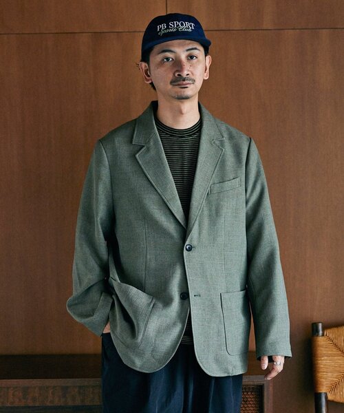 JOURNAL STANDARD relume（ジャーナルスタンダード　レリューム）の「LANATEC シャンブレー 2ボタンジャケット（テーラードジャケット・メンズ・ブラック/ベージュ/オリーブ・MEDIUM/LARGE）」の12枚目の写真