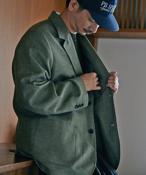 JOURNAL STANDARD relume（ジャーナルスタンダード　レリューム）の「LANATEC シャンブレー 2ボタンジャケット（テーラードジャケット・メンズ・ブラック/ベージュ/オリーブ・MEDIUM/LARGE）」の11枚目の写真