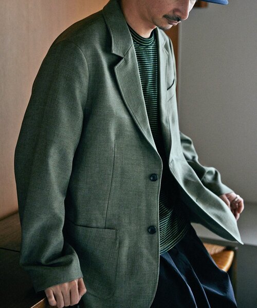 JOURNAL STANDARD relume（ジャーナルスタンダード　レリューム）の「LANATEC シャンブレー 2ボタンジャケット（テーラードジャケット・メンズ・ブラック/ベージュ/オリーブ・MEDIUM/LARGE）」の13枚目の写真