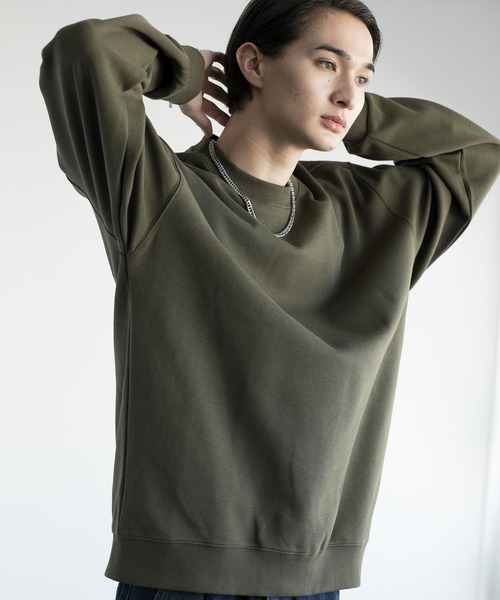 aimoha(アイモハ)の「aimoha men HEAVY COTTON BASIC SWEAT ベーシックスウェット(Tシャツ/カットソー・メンズ・ベージュ/ネイビー/パープル/グリーン/ブラック/チョコ・X-LARGE/XX-LARGE/XXX-LARGE/XXXX-LARGE)」の20枚目の写真