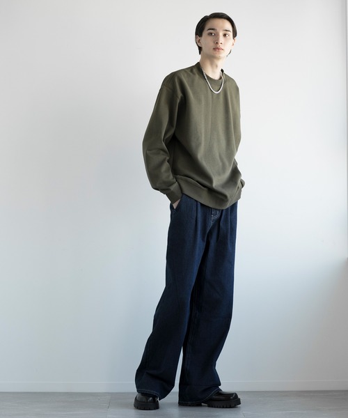 aimoha(アイモハ)の「aimoha men HEAVY COTTON BASIC SWEAT ベーシックスウェット(Tシャツ/カットソー・メンズ・ベージュ/ネイビー/パープル/グリーン/ブラック/チョコ・X-LARGE/XX-LARGE/XXX-LARGE/XXXX-LARGE)」の22枚目の写真