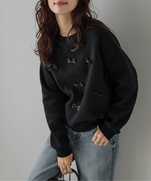 SUGAR BISKET(シュガービスケット)の「裏起毛リボンスウェット(スウェット・レディース・グレー/ブラック/ホワイト・フリー)」の11枚目の写真