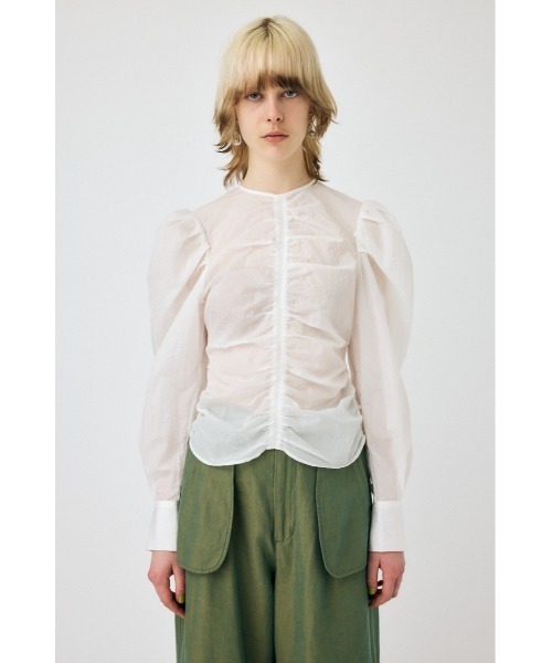 MOUSSY（マウジー）の「NO COLLAR GATHER ブラウス（シャツ/ブラウス