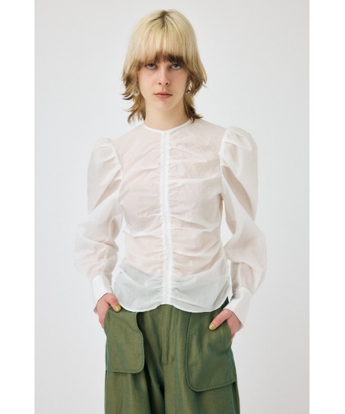 MOUSSY（マウジー）の「NO COLLAR GATHER ブラウス（シャツ/ブラウス