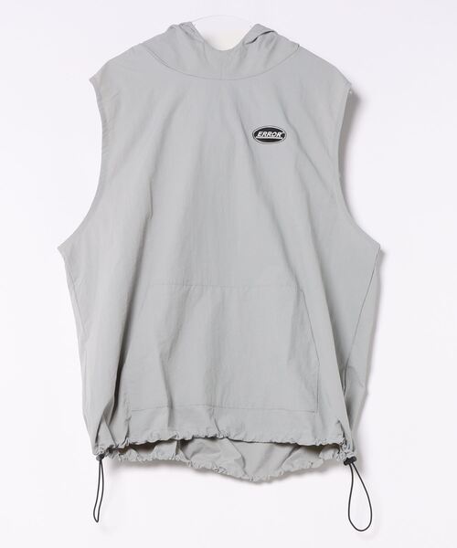 SPINNS（スピンズ）の「【フード付き！雨が降っても大丈夫◎】ERROR刺繍ロゴ フード付ナイロンベスト プルオーバー（ベスト・メンズ・ブラック/グレー・ONESIZE）」の20枚目の写真