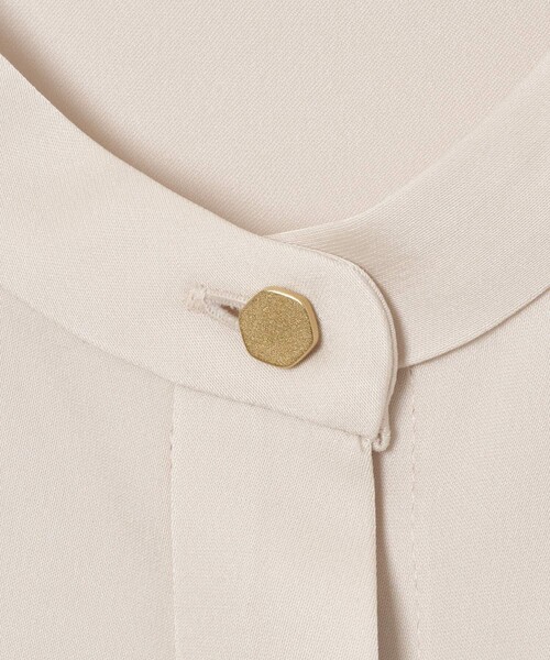 セール】【セットアップ対応商品】ストレッチサテンフレア袖 ブラウス