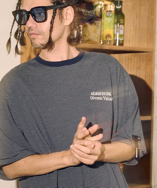ADAMPATEK/thin stripes short sleeve/ボーダー半袖Tシャツ（Tシャツ/カットソー）｜ADAM PATEK（アダムパテック）