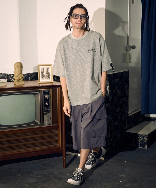 ADAM PATEK(アダムパテック)の「ADAMPATEK/thin stripes short sleeve/ボーダー半袖Tシャツ(Tシャツ/カットソー・メンズ・ネイビー系/ライトグレー系/ブラック系・2/1)」の9枚目の写真